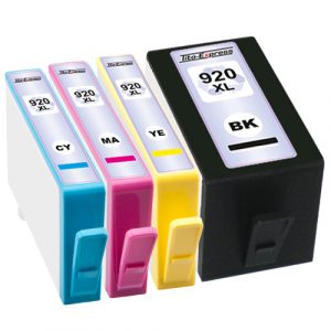 Inktcartridge / Alternatief voor HP nr 920 XL (4 stuks) BCMY Zwart en Kleur | HP OfficeJet 6000/ 6500/ 6500A/ 7000/ 7500A/ E710A/ E710N Inktjet Multi