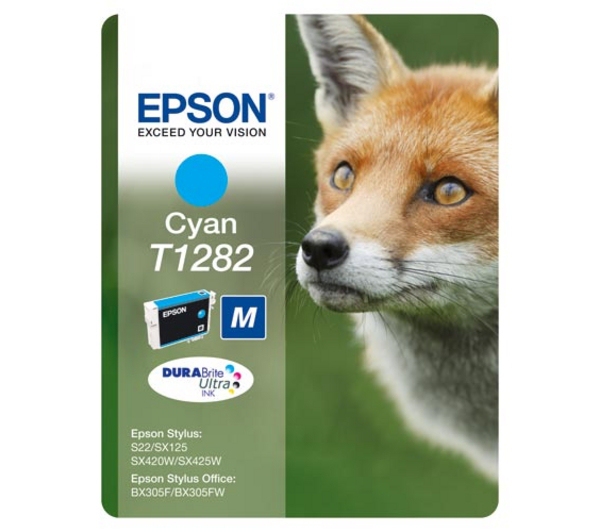 Epson Fox Singlepack Cyan T1282 DURABrite Ultra Ink | Epson Epson Stylus SX438W/ Epson Stylus Office BX305FW Plus/ Epson Stylus SX430W/ Epson Stylus S