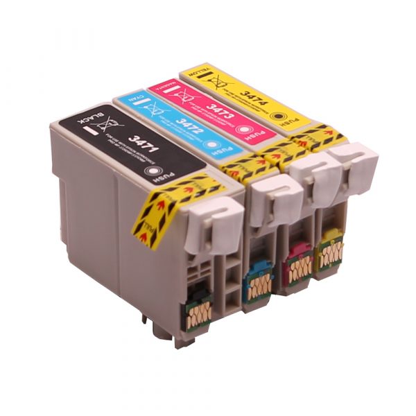 Inkt cartridges / Alternatief voordeel pakket Epson 34XL zwart, rood, geel, blauw | WorkForce Pro WF-3720 DWF/ WF-3725 DWF