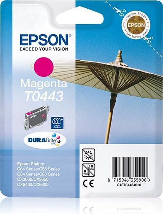 EPSON T0443 Inkt cartridges magenta high capacity 13ml