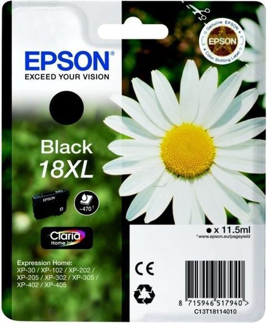 Epson 18XL Inkt cartridges zwart high capacity