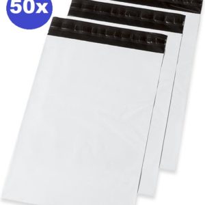 50 x Verzendzakken plastic - kleding - webshop 240 x 350 x 50 mm (70% gerycicleerde film)