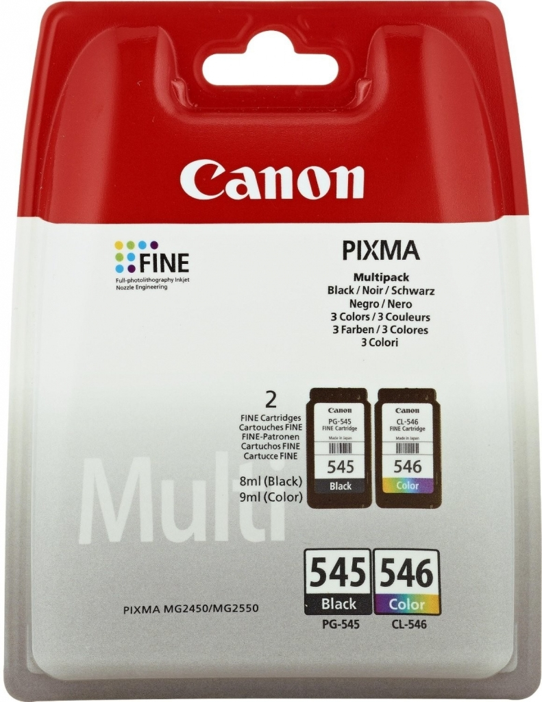 canon PG-545XL / CL-546XL multipack + photo papier | Canon PIXMA iP2850/ MG2450/ MG2455/ MG2550/ MG2555/ MG2950/ MG3050/ MG3051/ MX495/ TS3150/ TS3350