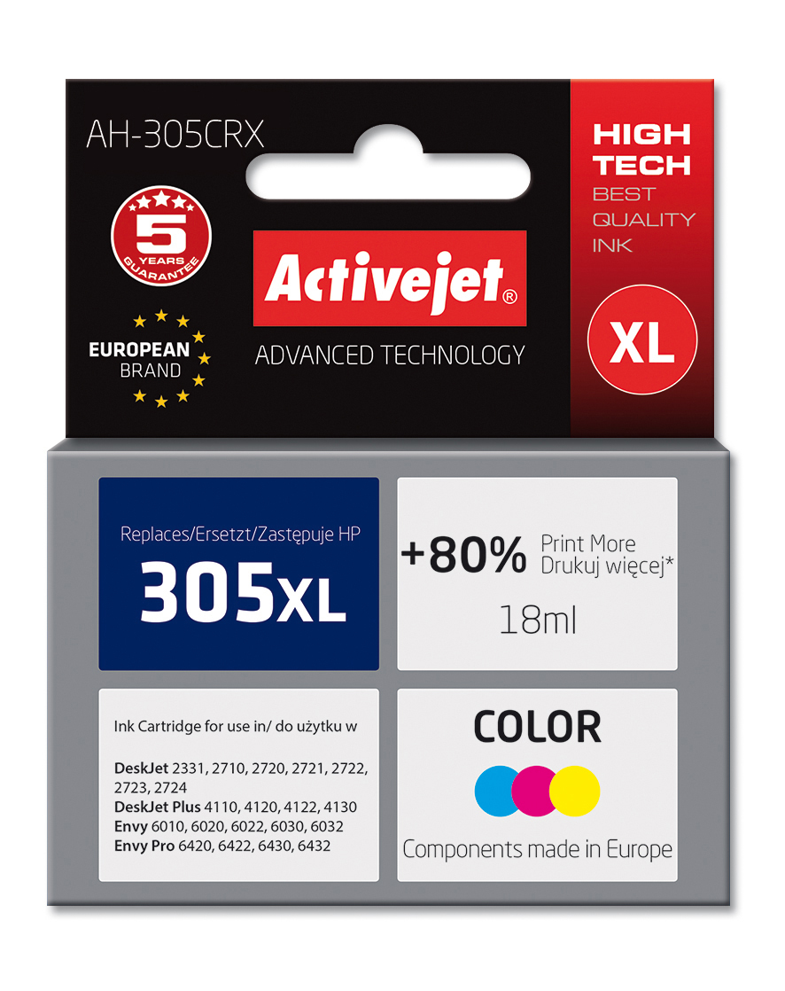 Inkt cartridges / Alternatief voor HP nr 305 XL kleur DeskJet 2331/ 2710/ 2720/ 2721/ 2722/ 2723/ 2724/  DeskJet Plus 4110/ 4120/ 4122/ 4130/ Envy 6010/