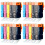Canon CLI-521BK (foto zwart); Canon CLI-521C (cyaan); Canon CLI-521M (magenta); Canon CLI-521Y (yellow); Canon PGI-520BK (zwart)
