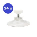 24 x Zuignap 50 mm met schroefdraad M4x10 + wit moertje