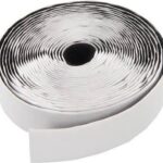 Zelfklevend klittenband of velcro wit breedte 5 cm en lengte 5 meter. Type HAAKBAND.