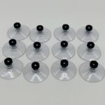 12 x Zuignap 50 mm met schroefdraad M4x10 + zwart moertje
