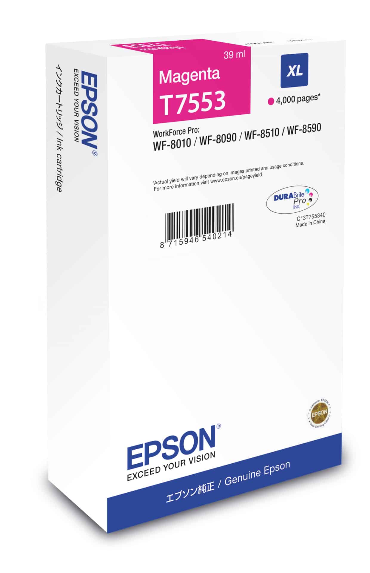 24241526_6266407237.jpg Epson Ink Cartridge XL Magenta C13T755340 - Afbeelding 1