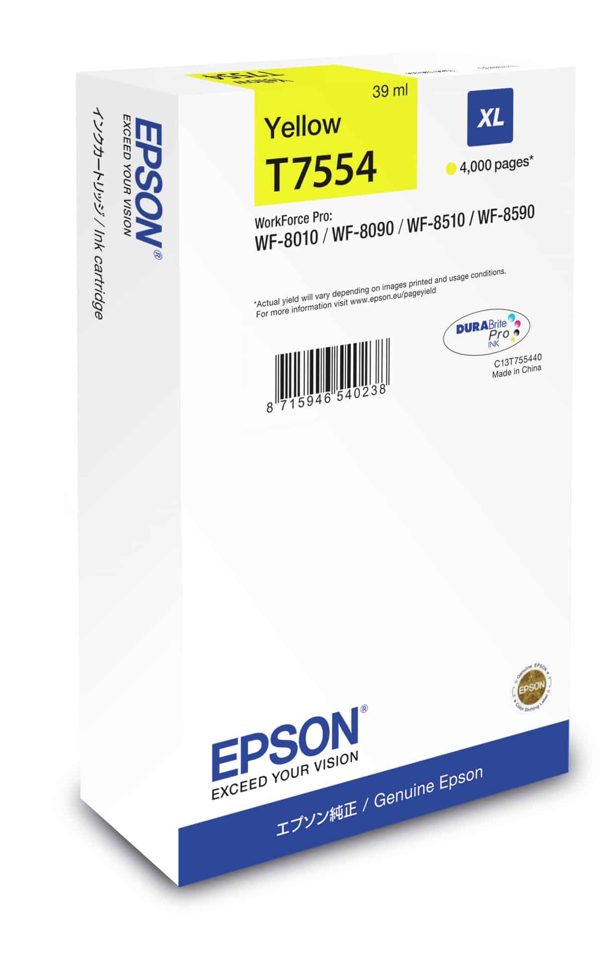 24241529_6311318150.jpg Epson Ink Cartridge XL Yellow C13T755440 - Afbeelding 1