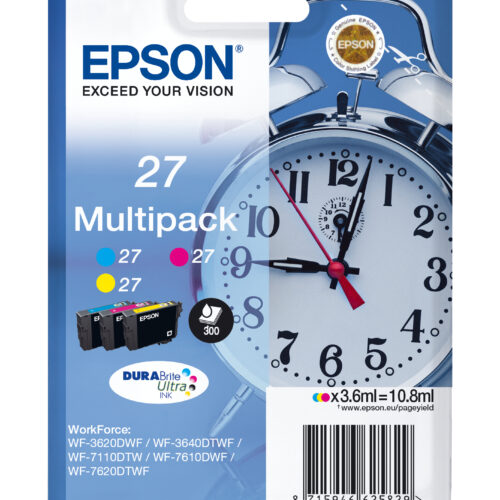 Epson Alarm clock Multipack 3-colour 27 DURABrite Ultra Ink C13T27054012