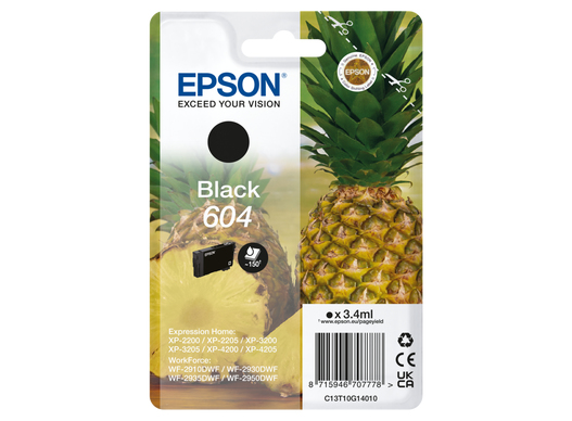101276616_0897819286.jpg Epson 604 inktcartridge 1 stuk(s) Origineel Normaal rendement Zwart C13T10G14010 - Afbeelding 1