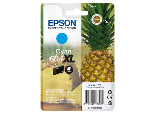 101276650_8930077723.jpg Epson 604XL inktcartridge 1 stuk(s) Origineel Hoog (XL) rendement Cyaan C13T10H24010 - Afbeelding 1