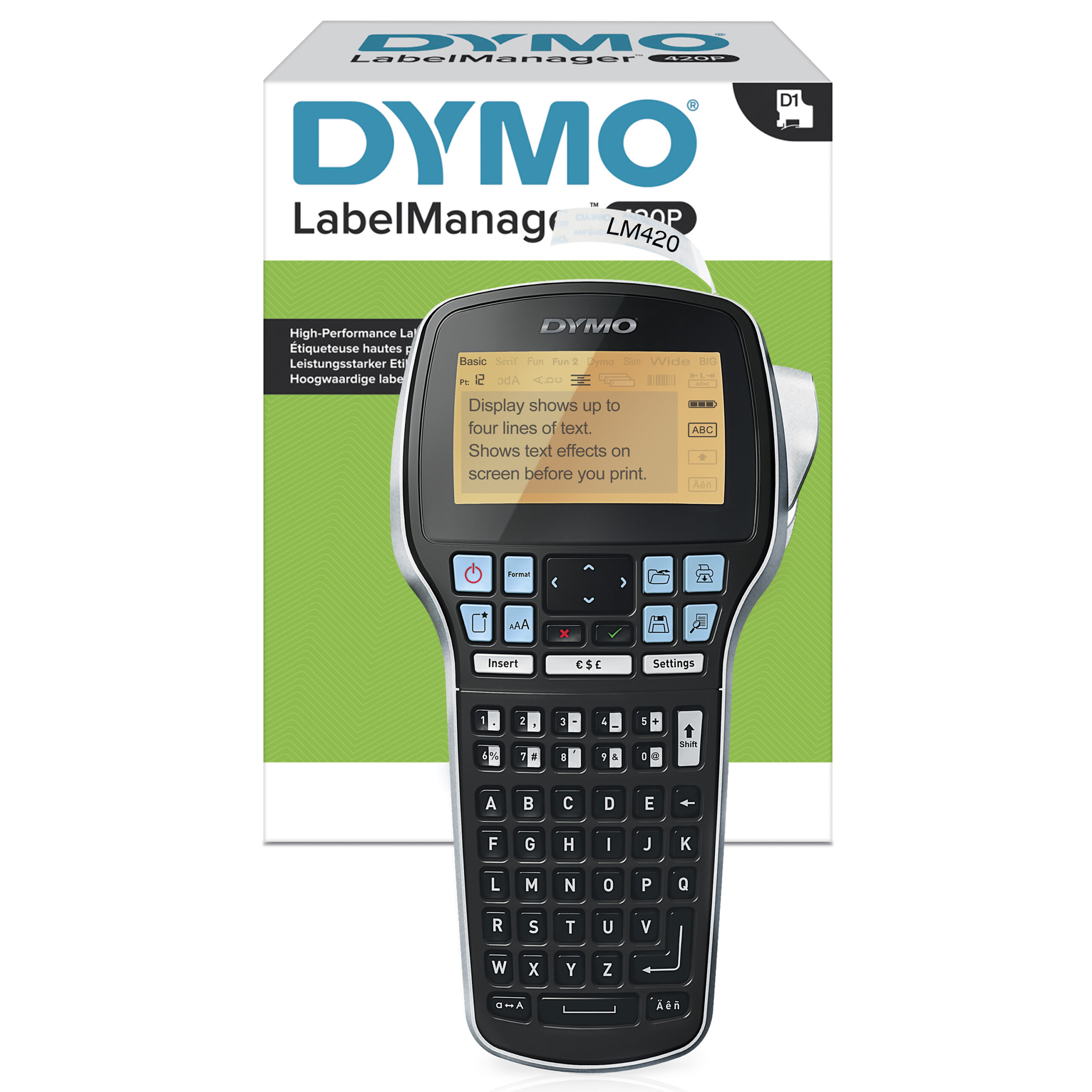 06ea31a8c34e58c62eed0eca6ea3173d64998a45.jpg DYMO LabelManager 420P ABC UK S0915490 - Afbeelding 1