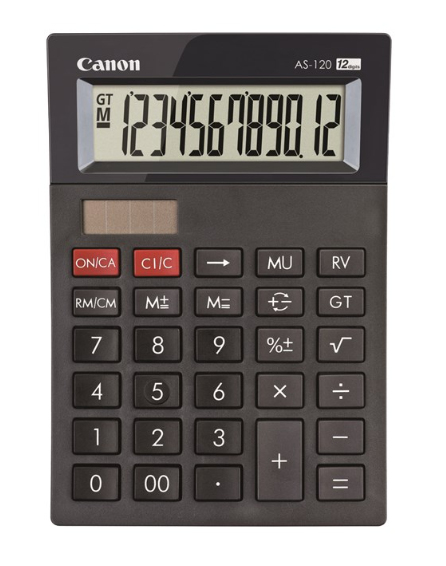 26c1174f18f178a1fda2d6cd299e4431ed9ccafe.jpg Canon 4722C003 calculator Desktop Rekenmachine met printer Zwart 4722C003 - Afbeelding 1