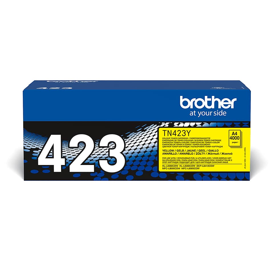 2f4597f0fcebab64cfc317a31c9a13b36fa7b0aa.jpg Brother TN-423Y tonercartridge 1 stuk(s) Origineel Geel TN-423Y - Afbeelding 1