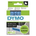 DYMO originele D1 45016 labels | Zwarte Tekst op Blauw Label | 12 mm x 7 m S0720560
