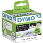 DYMO originele grote LabelWriter adreslabels | 36 mm x 89 mm | 260 zelfklevende etiketten | Zwarte afdruk op wit | Geschikt voor de LabelWriter labelprinters 1983172