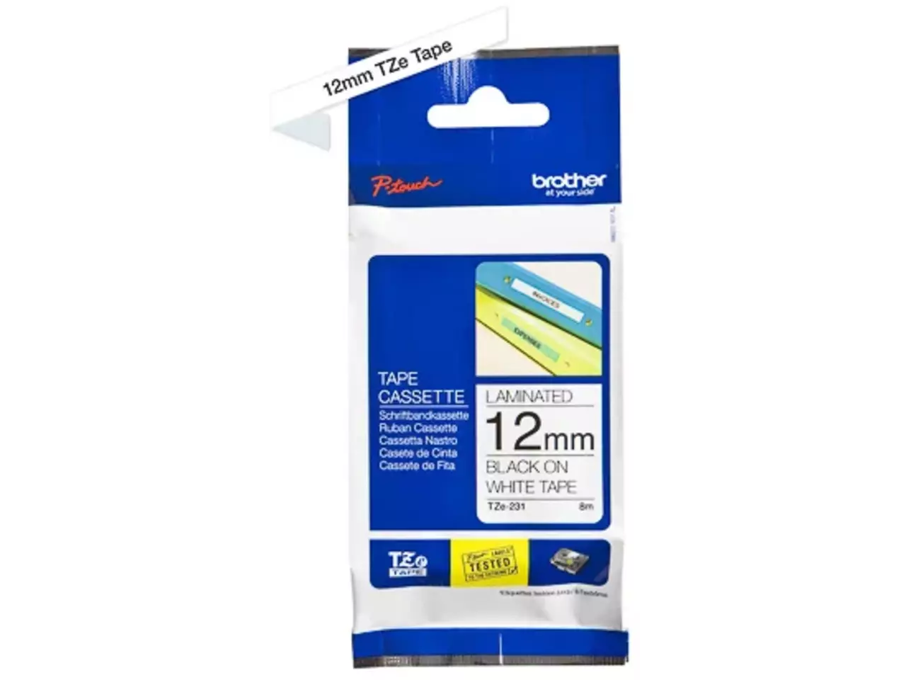 914005440626.webp Brother TZE-231 labelprinter-tape Zwart op wit TZE-231 - Afbeelding 1