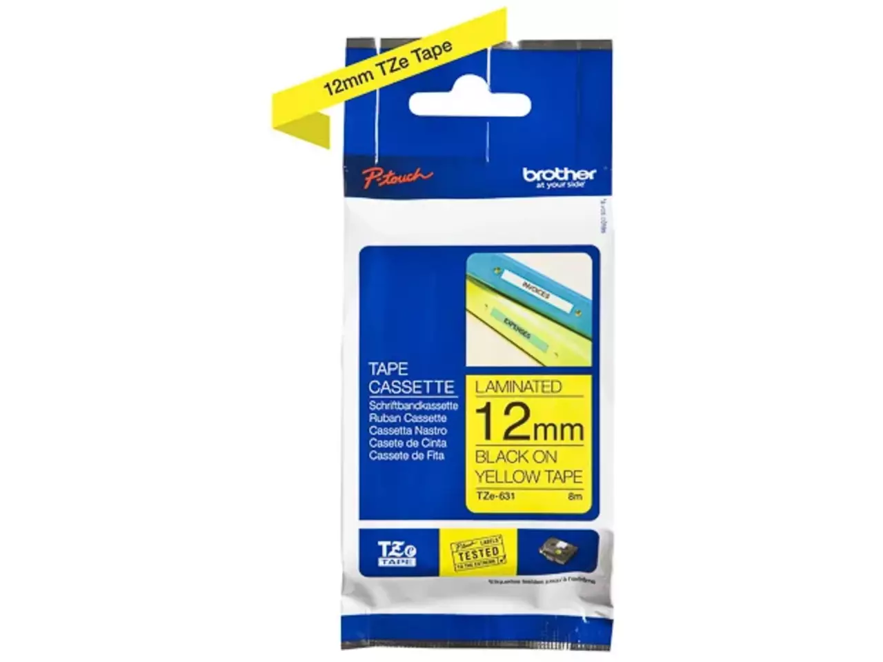 914005440631.webp Brother TZE-631 labelprinter-tape Zwart op geel TZE-631 - Afbeelding 1