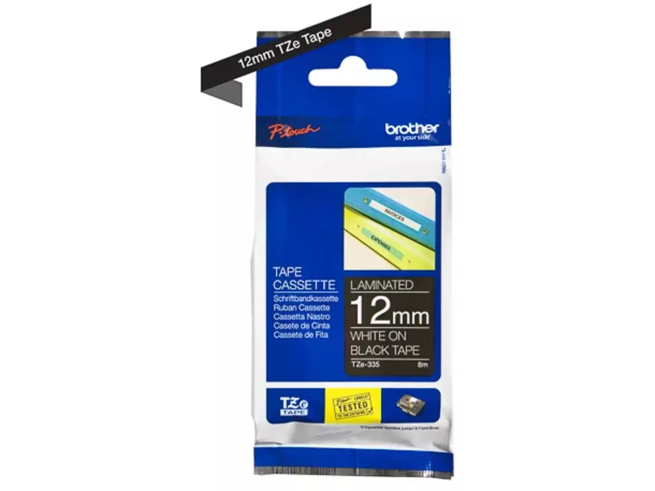 914005440658.webp Brother TZE-335 labelprinter-tape Wit op zwart TZ TZE-335 - Afbeelding 1