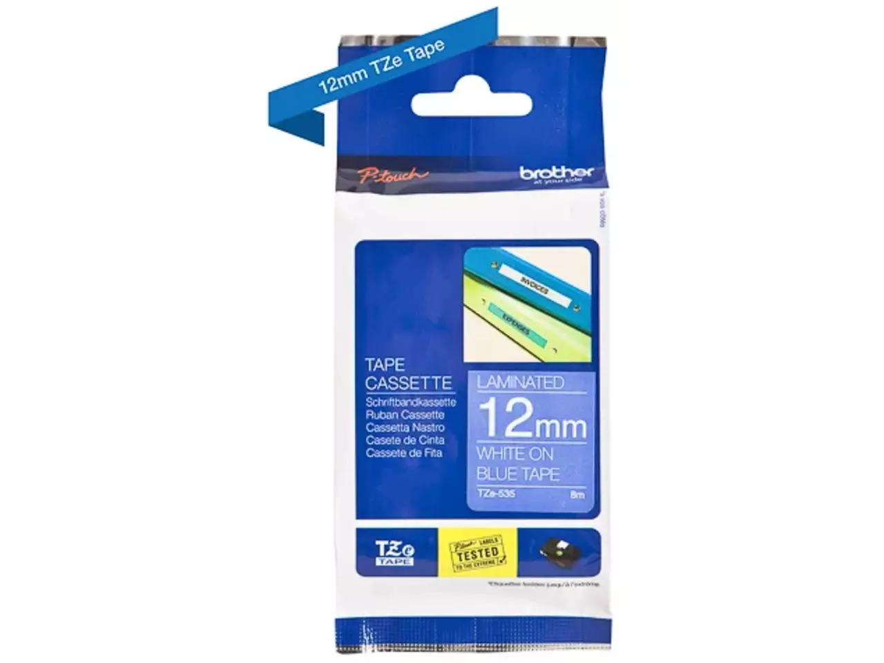 914005440717.webp Brother TZE-535 labelprinter-tape Wit op blauw TZE-535 - Afbeelding 1