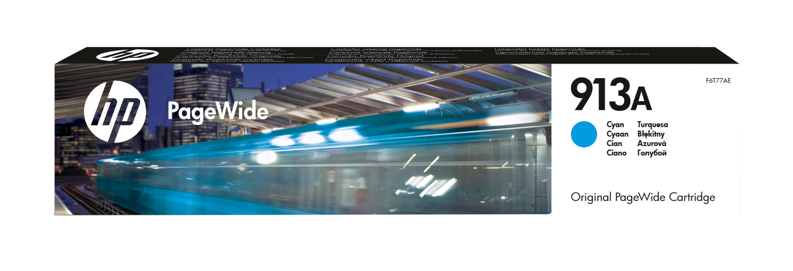 ac79e5b78bfb7a3bd05277db7a8620d0942b5871.jpg HP 913A originele cyaan PageWide cartridge F6T77AE - Afbeelding 1