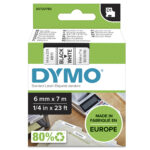 DYMO originele D1 43613 labels | Zwarte Tekst op Wit Label | 6 mm x 7 m S0720780