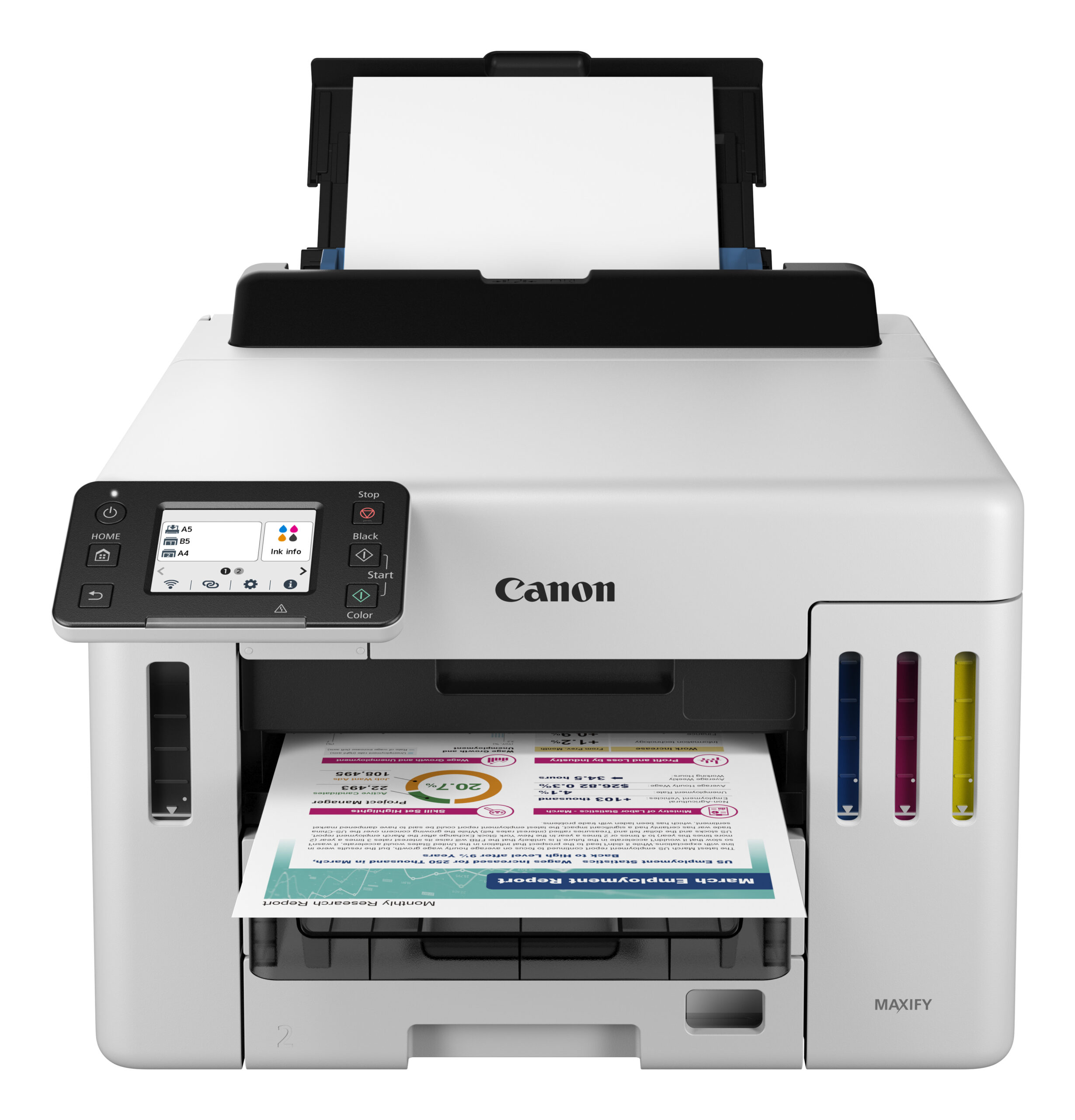 f2de6960d49e3fc742fc332fcc4b7b13e1b692b0.jpg Canon MAXIFY GX5550 inkjetprinter Kleur 600 x 1200 DPI A4 Wifi 6179C006 - Afbeelding 1