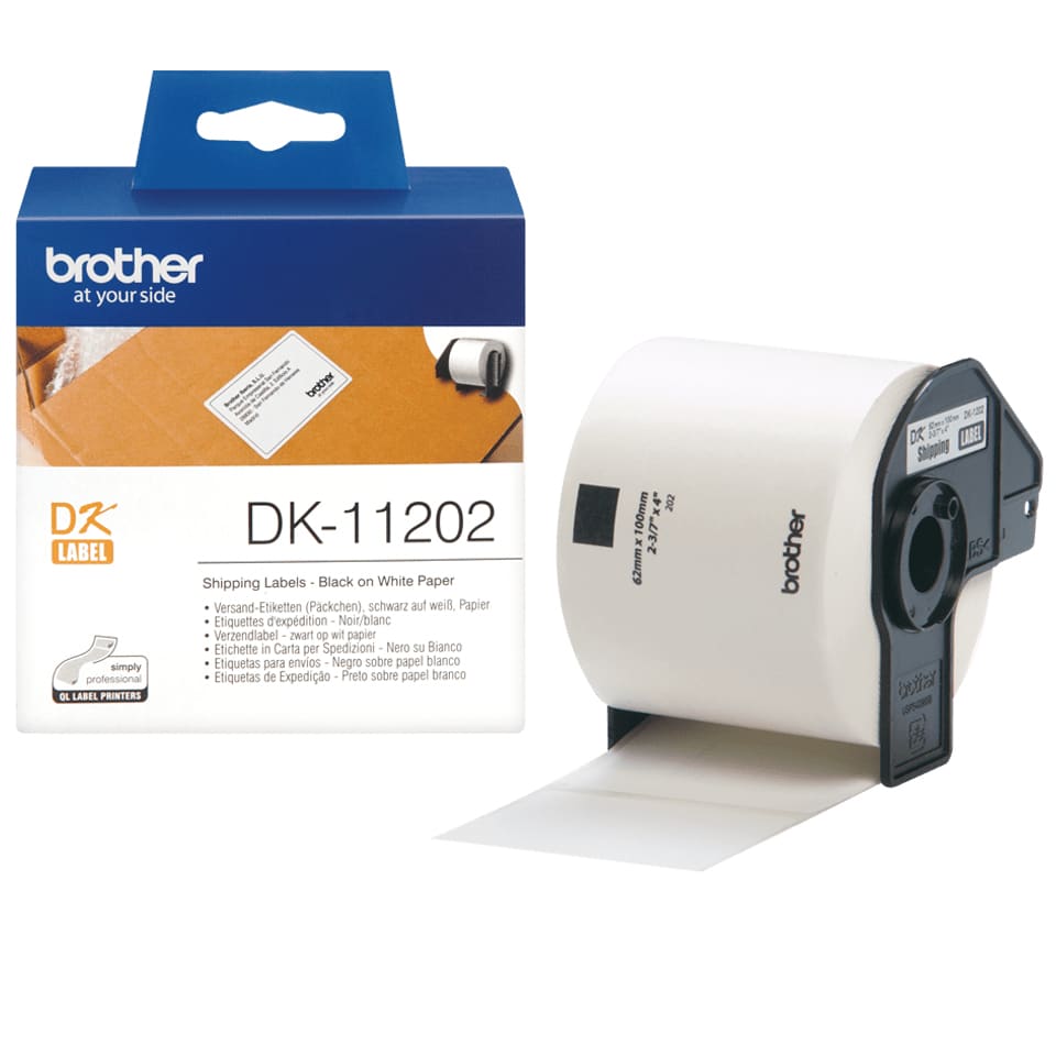f7148f6a842ed3e9ef51c65cbd147a171455aeda.jpg Brother DK-11202 labelprinter-tape Zwart op wit DK-11202 - Afbeelding 1