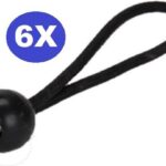 6 x Spanelastieken bungee ball 6 mm 25 cm zwart