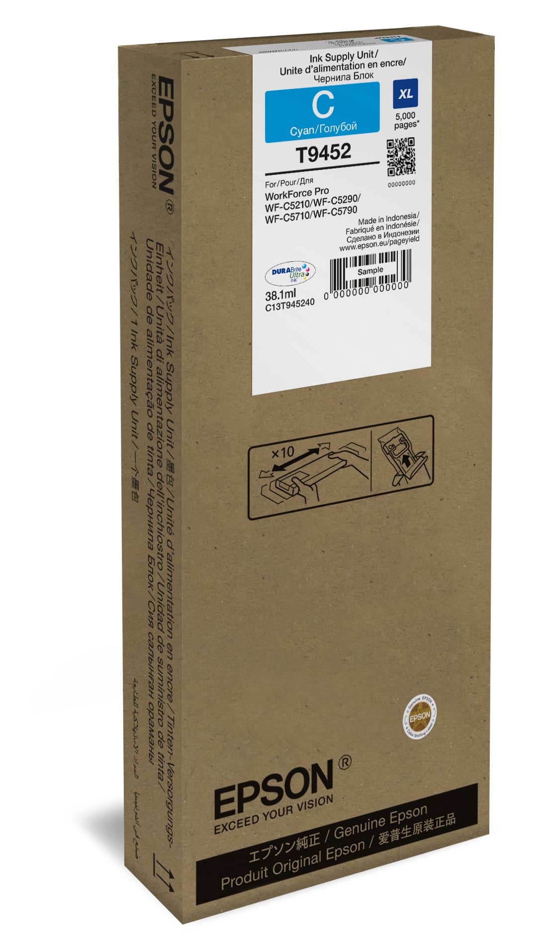 41183230_4372241361.jpg Epson WF-C5xxx Series Ink Cartridge XL Cyan C13T945240 - Afbeelding 1