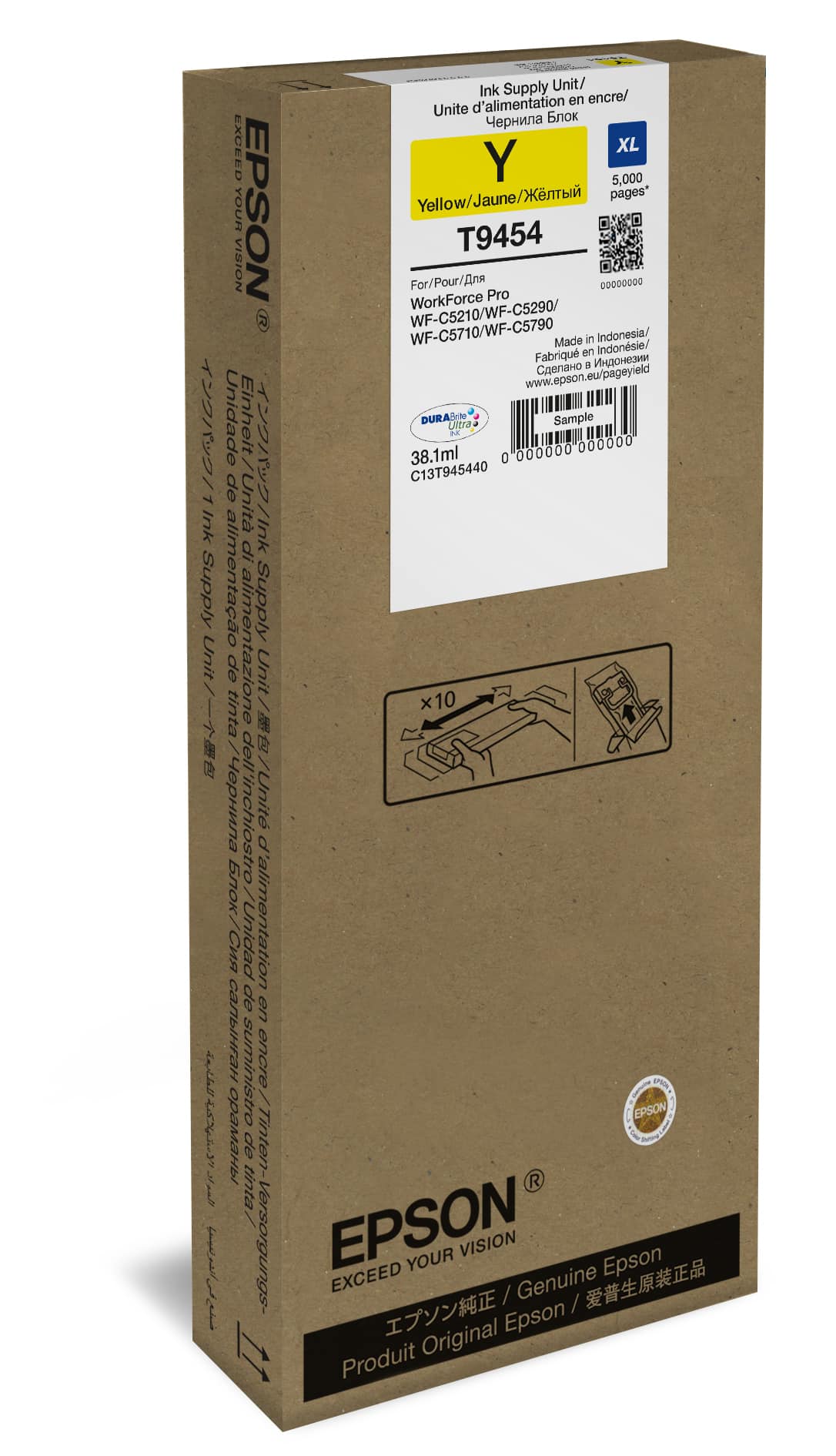 41183232_7661831941.jpg Epson WF-C5xxx Series Ink Cartridge XL Yellow C13T945440 - Afbeelding 1