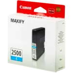 De Canon 9301B001 (PGI-2500) cyaan inktcartridge levert scherpe, levendige kleuren en is geschikt voor diverse Canon MAXIFY-printers. Met 9,6 ml