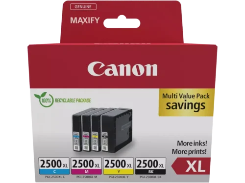 De Canon 9254B010 multipack met XL-inkjetcartridges zorgt voor scherpe zwarte teksten en levendige kleuren, ideaal voor veelgebruikers die efficiënt willen