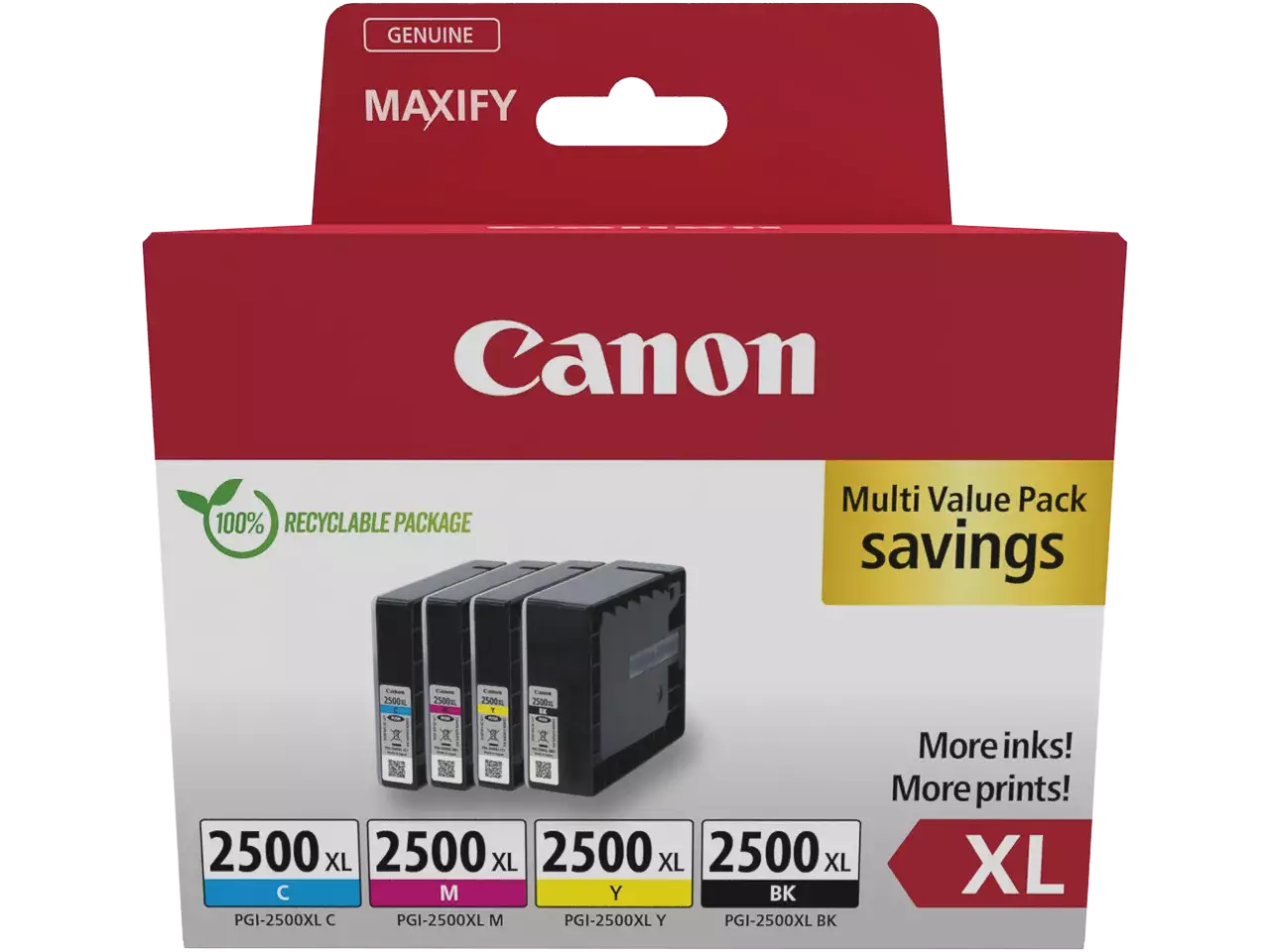 Canon 9254B010 inktcartridge: origineel XL, 4 kleurenpakket De Canon 9254B010 multipack met XL-inkjetcartridges zorgt voor scherpe zwarte teksten en levendige kleuren, ideaal voor veelgebruikers die efficiënt willen