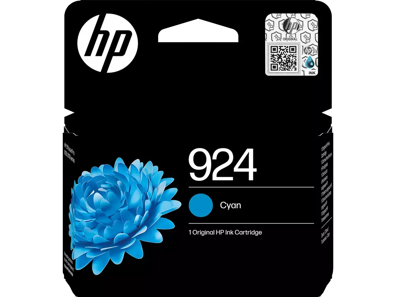 HP 924 originele cyaan inktcartridge 4K0U3NE voor heldere afdrukken De HP 924 originele cyaan inktcartridge levert betrouwbare, heldere afdrukken met een capaciteit van ongeveer 400 pagina’s. Deze enkele cartridge