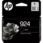 De HP 924 originele zwarte inktcartridge is een betrouwbare keuze voor scherpe afdrukken en levert tot 500 pagina’s zwarte inkt.