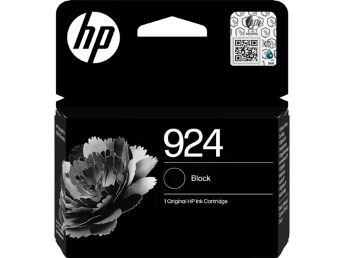 De HP 924 originele zwarte inktcartridge is een betrouwbare keuze voor scherpe afdrukken en levert tot 500 pagina’s zwarte inkt.