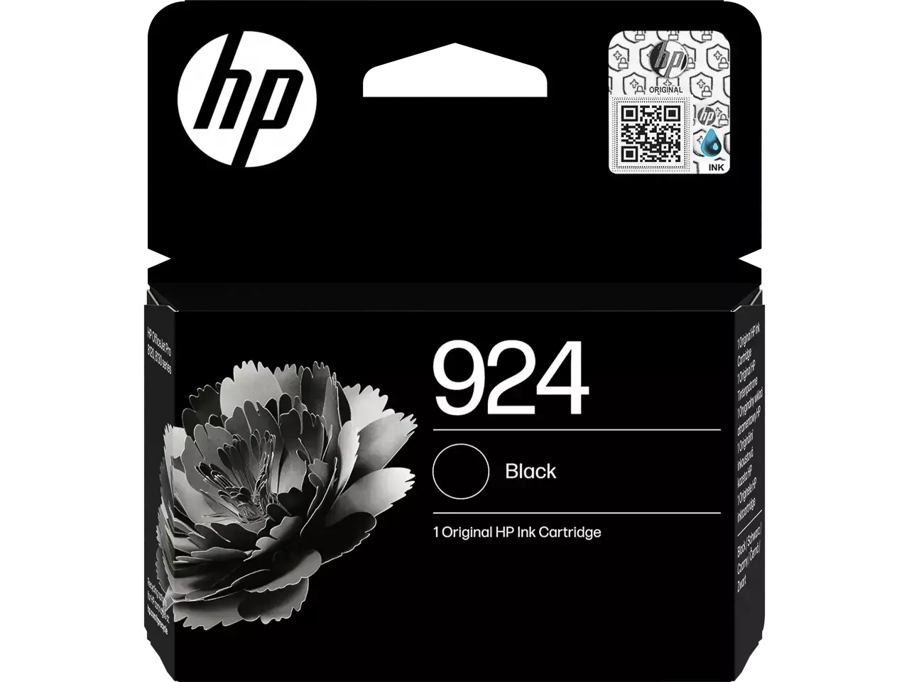 HP 924 originele zwarte inktcartridge 4K0U6NE voor scherpe afdrukken De HP 924 originele zwarte inktcartridge is een betrouwbare keuze voor scherpe afdrukken en levert tot 500 pagina’s zwarte inkt.