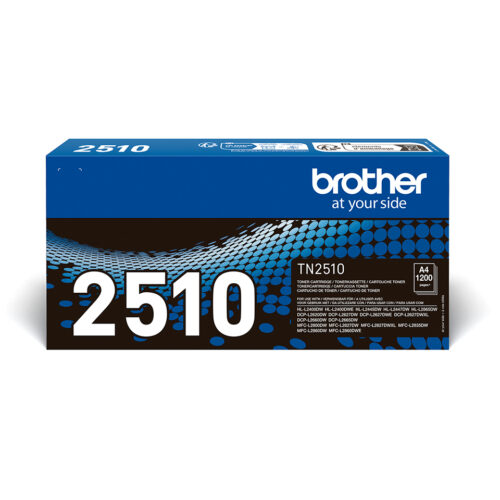De Brother TN-2510 is een zwarte tonercartridge met een opbrengst tot 1200 pagina’s, geschikt voor een breed scala aan Brother