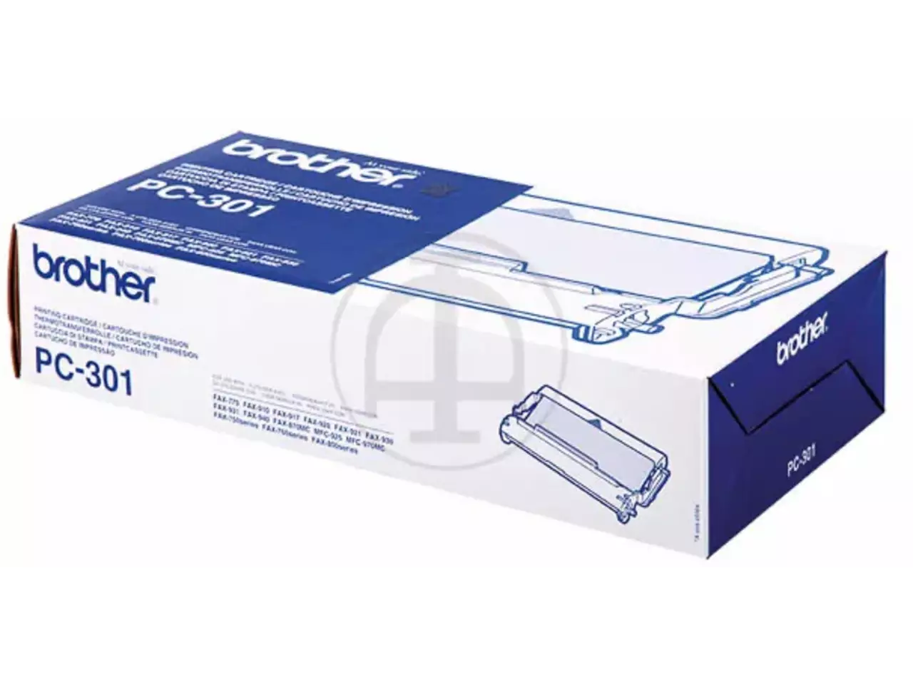 PC301 BROTHER Fax Cartridge+Refill (1+1) zwart 235pagina’s Brother PC-301. Soort: Fax-inktcartridge + lint, Paginaopbrengst: 235 pagina’s, Printkleuren: Zwart. Breedte: 65 mm, Diepte: 155 mm, Hoogte: 315 mm.