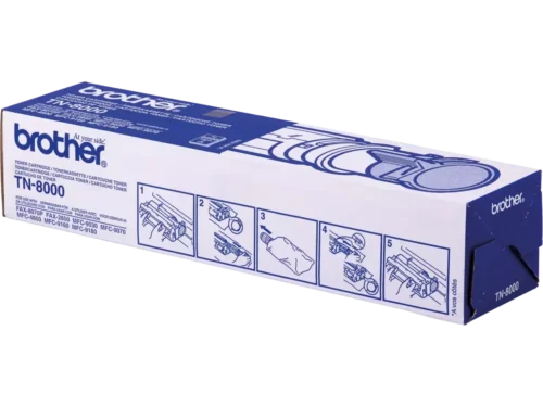 Brother TN-8000. Zwarte toner paginaopbrengst: 2200 pagina’s, Printkleuren: Zwart, Aantal per verpakking: 1 stuk(s), Voor Printer: BROTHER Facsimile FAX 8070;