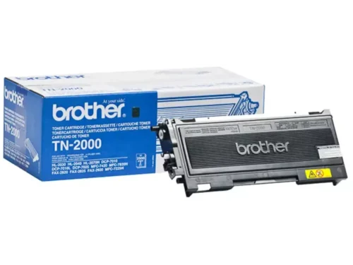 Brother TN-2000. Zwarte toner paginaopbrengst: 2500 pagina’s, Printkleuren: Zwart, Aantal per verpakking: 1 stuk(s), Voor Printer: BROTHER Facsimile FAX 2820;