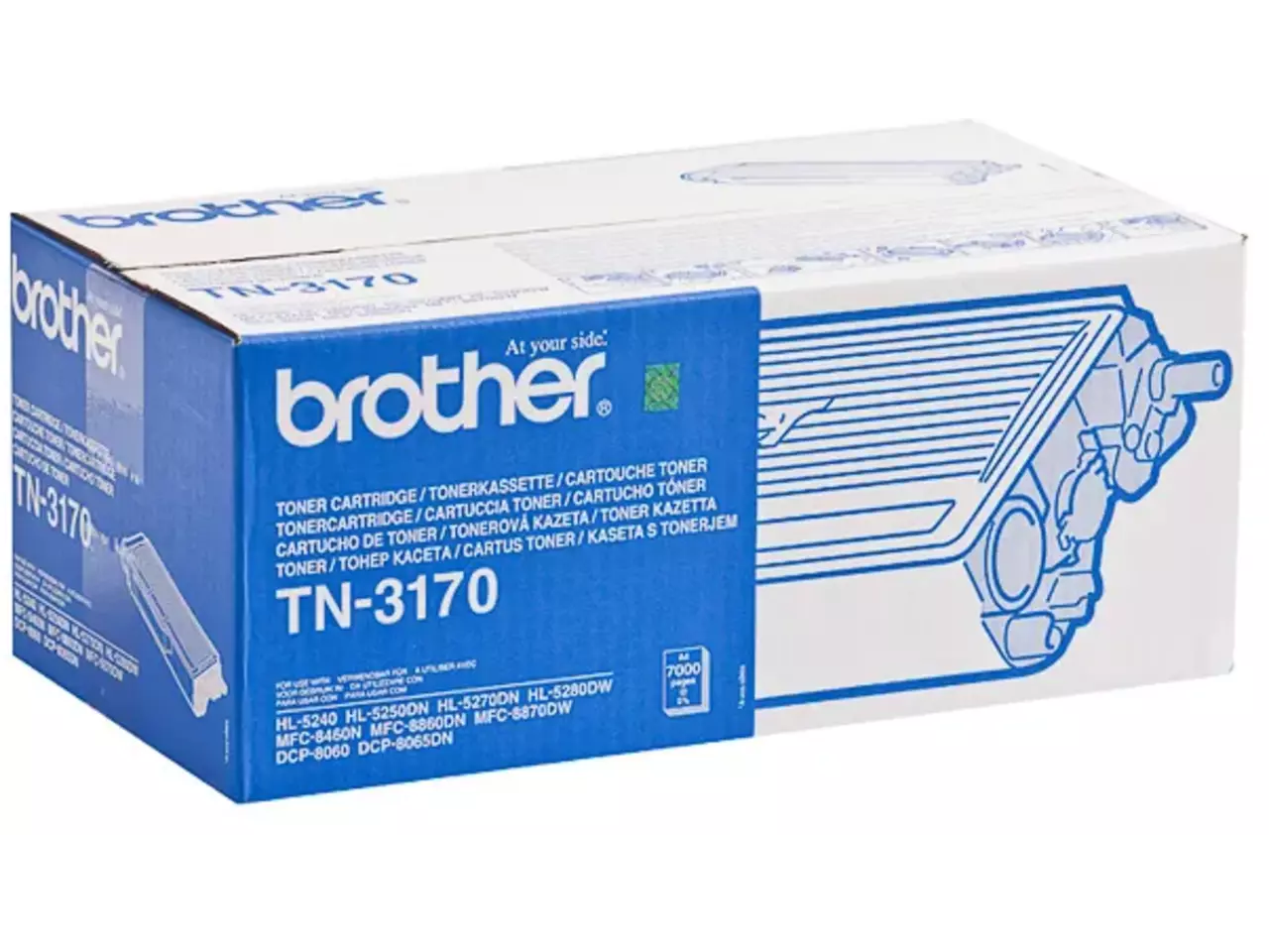 TN3170 BROTHER HL Toner zwart HC 7000 pagina’s Brother TN-3170. Zwarte toner paginaopbrengst: 7000 pagina’s, Printkleuren: Zwart, Aantal per verpakking: 1 stuk(s), Voor Printer: BROTHER Laser Printer DCP-8060