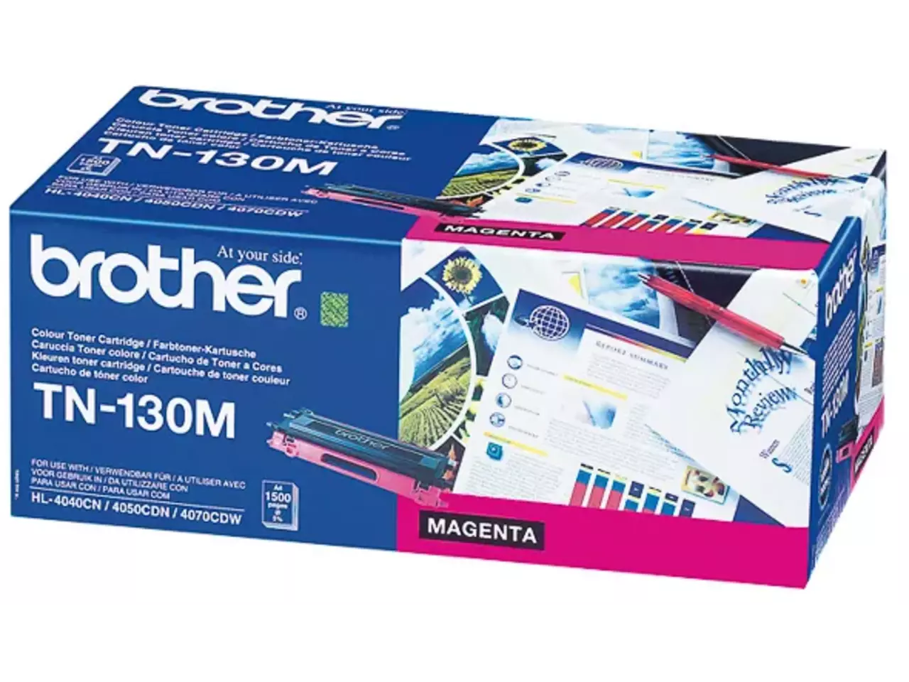 TN130M BROTHER HL Toner magenta ST 1500 pagina’s Brother TN-130M. Kleurentoner paginaopbrengst: 1500 pagina’s, Printkleuren: Magenta, Aantal per verpakking: 1 stuk(s), Voor Printer: BROTHER Laser Printer DCP-9040; BROTHER