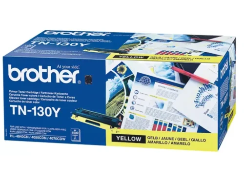Brother TN-130Y. Kleurentoner paginaopbrengst: 1500 pagina’s, Printkleuren: Geel, Aantal per verpakking: 1 stuk(s), Voor Printer: BROTHER Laser Printer DCP-9040; BROTHER