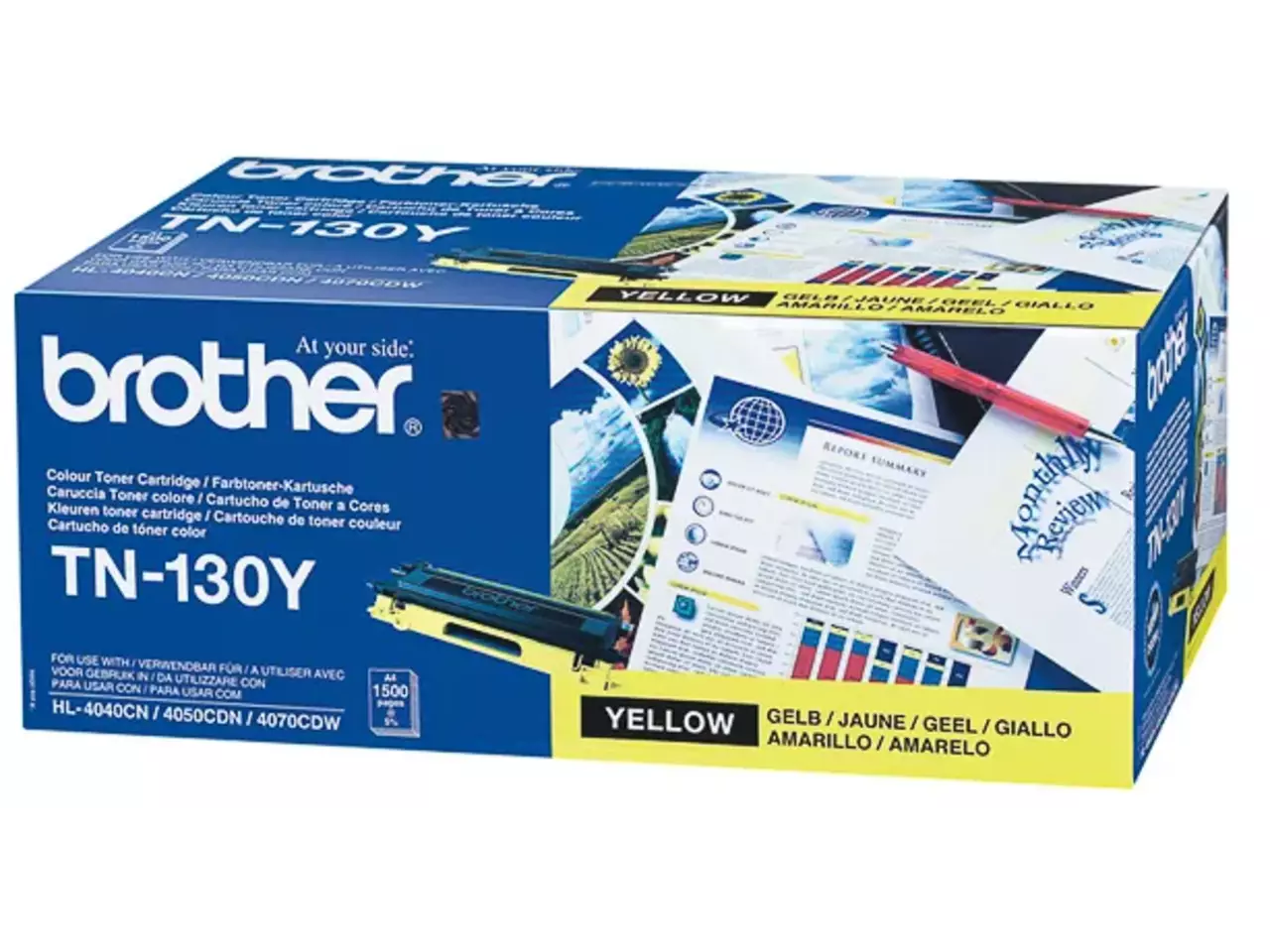 TN130Y BROTHER HL Toner geel ST 1500 pagina’s Brother TN-130Y. Kleurentoner paginaopbrengst: 1500 pagina’s, Printkleuren: Geel, Aantal per verpakking: 1 stuk(s), Voor Printer: BROTHER Laser Printer DCP-9040; BROTHER