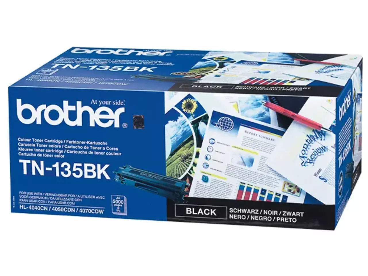 TN135BK BROTHER HL Toner zwart HC 5000 pagina’s Brother TN-135BK. Zwarte toner paginaopbrengst: 5000 pagina’s, Printkleuren: Zwart, Aantal per verpakking: 1 stuk(s), Voor Printer: BROTHER Laser Printer DCP-9040;