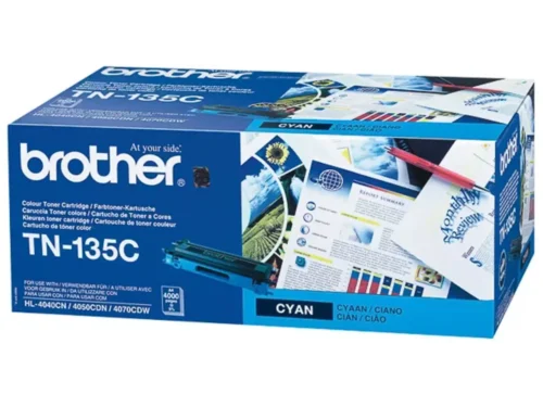Brother TN-135C. Kleurentoner paginaopbrengst: 4000 pagina’s, Printkleuren: Cyaan, Aantal per verpakking: 1 stuk(s), Voor Printer: BROTHER Laser Printer DCP-9040; BROTHER
